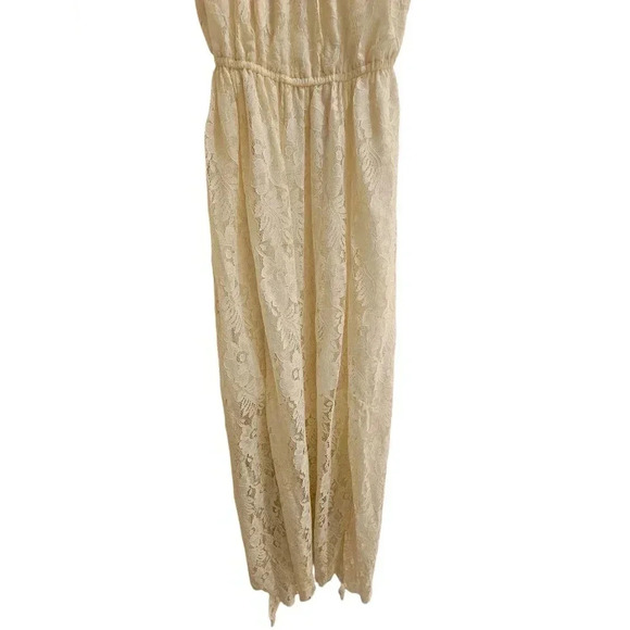 Abercrombie & Fitch Cream Floral Lace Halter Dress Flowy Feminine Fairy - Picture 4 of 11